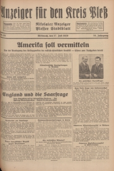 Anzeiger für den Kreis Pleß : Nikolaier Anzeiger : Plesser Stadtblatt. Jg.78, Nr. 85 (17 Juli 1929)