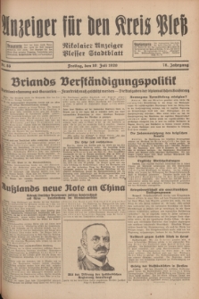 Anzeiger für den Kreis Pleß : Nikolaier Anzeiger : Plesser Stadtblatt. Jg.78, Nr. 86 (19 Juli 1929)