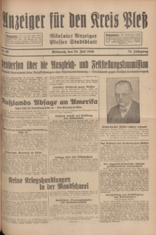 Anzeiger für den Kreis Pleß : Nikolaier Anzeiger : Plesser Stadtblatt. Jg.78, Nr. 88 (24 Juli 1929)