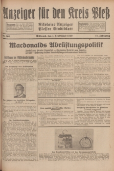 Anzeiger für den Kreis Pleß : Nikolaier Anzeiger : Plesser Stadtblatt. Jg.78, Nr. 106 (4 September 1929)