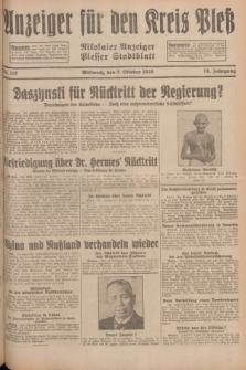 Anzeiger für den Kreis Pleß : Nikolaier Anzeiger : Plesser Stadtblatt. Jg.78, Nr. 118 (2 October 1929)