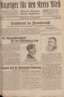 Anzeiger für den Kreis Pleß : Nikolaier Anzeiger : Plesser Stadtblatt. Jg.78, Nr. 127 (23 October 1929)