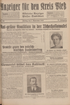 Anzeiger für den Kreis Pleß : Nikolaier Anzeiger : Plesser Stadtblatt. Jg.78, Nr. 131 (1 November 1929)