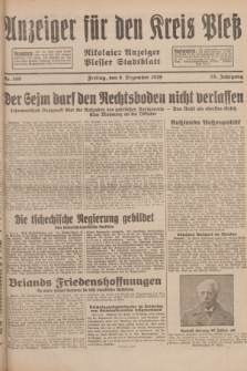 Anzeiger für den Kreis Pleß : Nikolaier Anzeiger : Plesser Stadtblatt. Jg.78, Nr. 146 (6 December 1929)