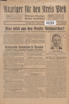 Anzeiger für den Kreis Pleß : Nikolaier Anzeiger : Plesser Stadtblatt. Jg.80, Nr. 2 (4 Januar 1931)
