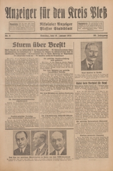 Anzeiger für den Kreis Pleß : Nikolaier Anzeiger : Plesser Stadtblatt. Jg.80, Nr. 8 (18 Januar 1931)