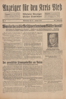 Anzeiger für den Kreis Pleß : Nikolaier Anzeiger : Plesser Stadtblatt. Jg.80, Nr. 9 (21 Januar 1931)