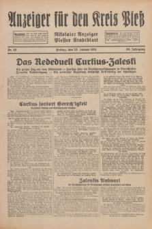 Anzeiger für den Kreis Pleß : Nikolaier Anzeiger : Plesser Stadtblatt. Jg.80, Nr. 10 (23 Januar 1931)