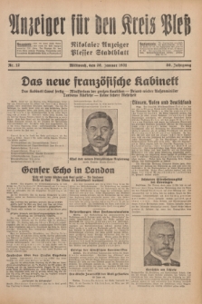 Anzeiger für den Kreis Pleß : Nikolaier Anzeiger : Plesser Stadtblatt. Jg.80, Nr. 12 (28 Januar 1931)