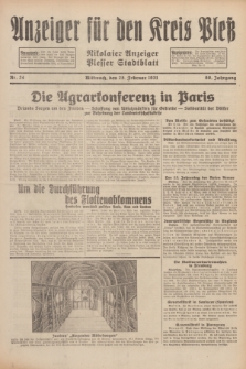 Anzeiger für den Kreis Pleß : Nikolaier Anzeiger : Plesser Stadtblatt. Jg.80, Nr. 24 (25 Februar 1931)