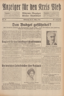 Anzeiger für den Kreis Pleß : Nikolaier Anzeiger : Plesser Stadtblatt. Jg.80, Nr. 30 (11 März 1931)