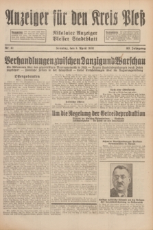 Anzeiger für den Kreis Pleß : Nikolaier Anzeiger : Plesser Stadtblatt. Jg.80, Nr. 41 (5 April 1931)