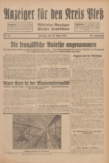 Anzeiger für den Kreis Pleß : Nikolaier Anzeiger : Plesser Stadtblatt. Jg.80, Nr. 50 (26 April 1931)