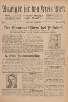 Anzeiger für den Kreis Pleß : Nikolaier Anzeiger : Plesser Stadtblatt. Jg.80, Nr. 52 (1 Mai 1931)