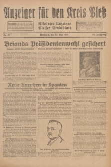 Anzeiger für den Kreis Pleß : Nikolaier Anzeiger : Plesser Stadtblatt. Jg.80, Nr. 57 (13 Mai 1931)