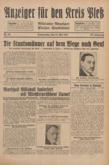 Anzeiger für den Kreis Pleß : Nikolaier Anzeiger : Plesser Stadtblatt. Jg.80, Nr. 58 (14 Mai 1931)