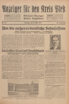 Anzeiger für den Kreis Pleß : Nikolaier Anzeiger : Plesser Stadtblatt. Jg.80, Nr. 59 (17 Mai 1931)