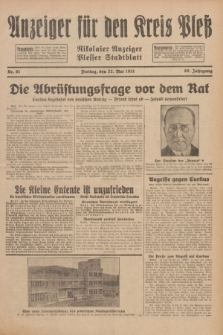 Anzeiger für den Kreis Pleß : Nikolaier Anzeiger : Plesser Stadtblatt. Jg.80, Nr. 61 (22 Mai 1931)