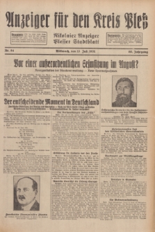 Anzeiger für den Kreis Pleß : Nikolaier Anzeiger : Plesser Stadtblatt. Jg.80, Nr. 84 (15 Juli 1931)