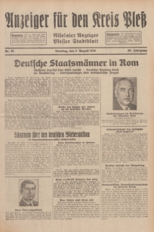 Anzeiger für den Kreis Pleß : Nikolaier Anzeiger : Plesser Stadtblatt. Jg.80, Nr. 95 (9 August 1931)