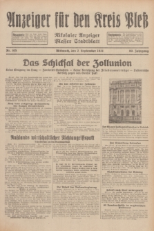 Anzeiger für den Kreis Pleß : Nikolaier Anzeiger : Plesser Stadtblatt. Jg.80, Nr. 105 (2 September 1931)