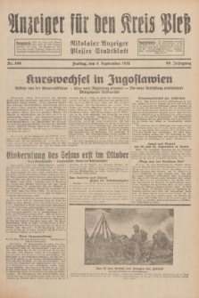 Anzeiger für den Kreis Pleß : Nikolaier Anzeiger : Plesser Stadtblatt. Jg.80, Nr. 106 (4 September 1931)