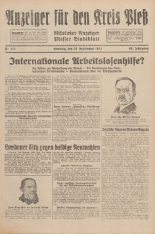 Anzeiger für den Kreis Pleß : Nikolaier Anzeiger : Plesser Stadtblatt. Jg.80, Nr. 113 (20 September 1931)