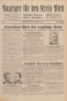 Anzeiger für den Kreis Pleß : Nikolaier Anzeiger : Plesser Stadtblatt. Jg.80, Nr. 114 (23 September 1931)