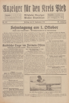 Anzeiger für den Kreis Pleß : Nikolaier Anzeiger : Plesser Stadtblatt. Jg.80, Nr. 115 (25 September 1931)