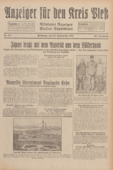 Anzeiger für den Kreis Pleß : Nikolaier Anzeiger : Plesser Stadtblatt. Jg.80, Nr. 117 (30 September 1931)