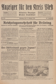 Anzeiger für den Kreis Pleß : Nikolaier Anzeiger : Plesser Stadtblatt. Jg.80, Nr. 125 (18 Oktober 1931)