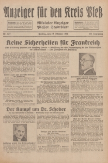 Anzeiger für den Kreis Pleß : Nikolaier Anzeiger : Plesser Stadtblatt. Jg.80, Nr. 127 (23 Oktober 1931)