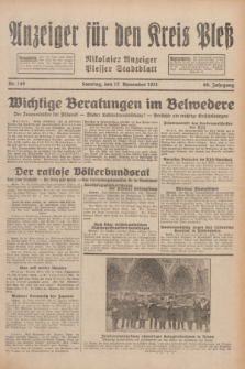 Anzeiger für den Kreis Pleß : Nikolaier Anzeiger : Plesser Stadtblatt. Jg.80, Nr. 140 (22 Oktober 1931)