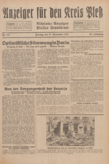 Anzeiger für den Kreis Pleß : Nikolaier Anzeiger : Plesser Stadtblatt. Jg.80, Nr. 142 (27 Oktober 1931)