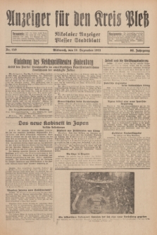 Anzeiger für den Kreis Pleß : Nikolaier Anzeiger : Plesser Stadtblatt. Jg.80, Nr. 150 (16 Dezember 1931)