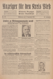 Anzeiger für den Kreis Pleß : Nikolaier Anzeiger : Plesser Stadtblatt. Jg.80, Nr. 153 (23 Dezember 1931)