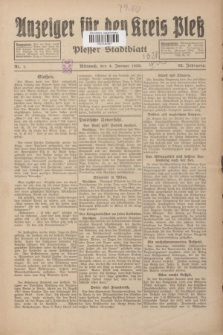 Anzeiger für den Kreis Pleß : Plesser Stadtblatt. Jg.82, Nr. 1 (4 Januar 1933)