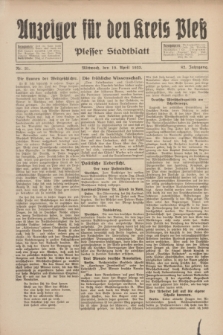 Anzeiger für den Kreis Pleß : Plesser Stadtblatt. Jg.82, Nr. 31 (19 April 1933)
