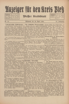 Anzeiger für den Kreis Pleß : Plesser Stadtblatt. Jg.82, Nr. 33 (26 April 1933)