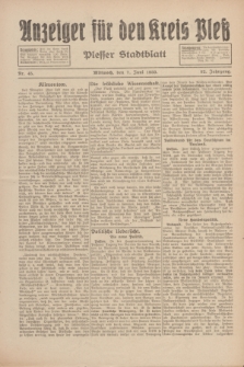 Anzeiger für den Kreis Pleß : Plesser Stadtblatt. Jg.82, Nr. 45 (7 Juni 1933)