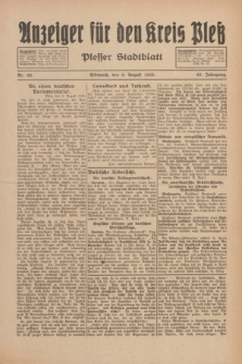 Anzeiger für den Kreis Pleß : Plesser Stadtblatt. Jg.82, Nr. 63 (9 August 1933)