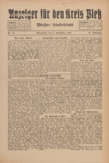 Anzeiger für den Kreis Pleß : Plesser Stadtblatt. Jg.82, Nr. 72 (9 September 1933)