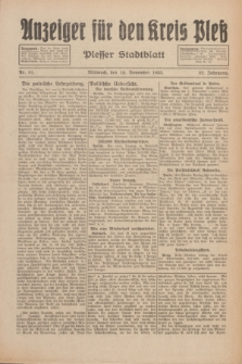 Anzeiger für den Kreis Pleß : Plesser Stadtblatt. Jg.82, Nr. 91 (15 November 1933)
