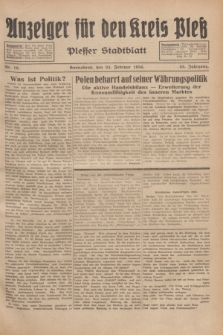 Anzeiger für den Kreis Pleß : Plesser Stadtblatt. Jg.83, Nr. 16 (24 Februar 1934)