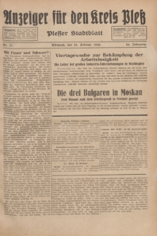 Anzeiger für den Kreis Pleß : Plesser Stadtblatt. Jg.83, Nr. 17 (28 Februar 1934)