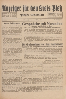Anzeiger für den Kreis Pleß : Plesser Stadtblatt. Jg.83, Nr. 21 (14 März 1934)