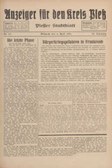 Anzeiger für den Kreis Pleß : Plesser Stadtblatt. Jg.83, Nr. 27 (4 April 1934)