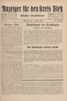 Anzeiger für den Kreis Pleß : Plesser Stadtblatt. Jg.83, Nr. 33 (25 April 1934)