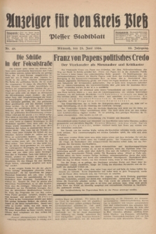 Anzeiger für den Kreis Pleß : Plesser Stadtblatt. Jg.83, Nr. 48 (23 Juni 1934)