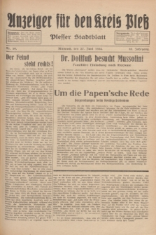 Anzeiger für den Kreis Pleß : Plesser Stadtblatt. Jg.83, Nr. 50 (27 Juni 1934)